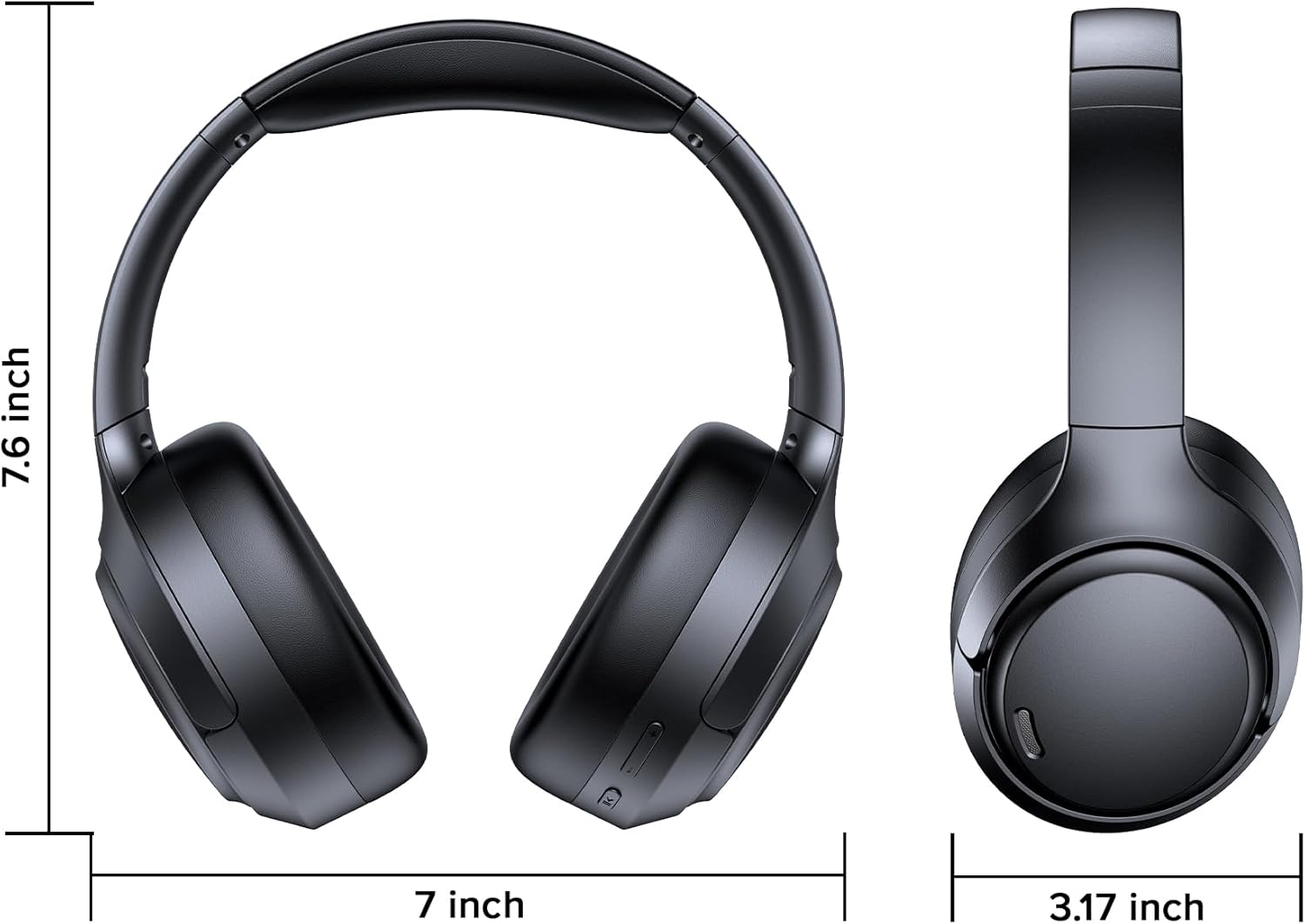 Hybrid Active Noise Cancelling Bluetooth 6.0 Headphones 120H Long Playtime, 6 ENC Mic, Over Ear Headphones Wireless, Hi-Res Audio, Memory Foam Earcup, Transparency Mode ANC Headphone for Travel Office - Image 8